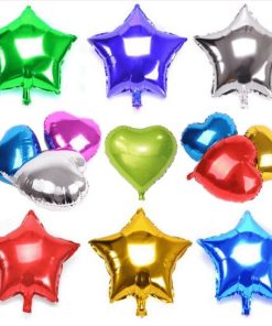 Фольговані зірка/серце однотонні