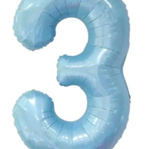 Кулька-цифра "3" блакитна