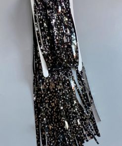 Шторка з дощику чорна з срібними зірочками