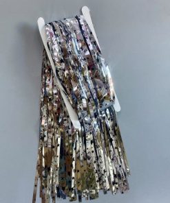 Шторка з дощику срібна з чорними цятками