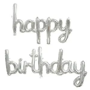 Напис "Happy Birthday " срібна пропис