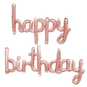 Напис "Happy Birthday " рожеве золото пропис