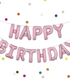 Напис "Happy Birthday " рожевий