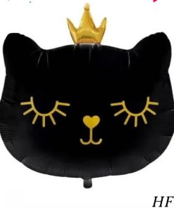 Голова кота з короною - Чорна ВЕЛИКА
