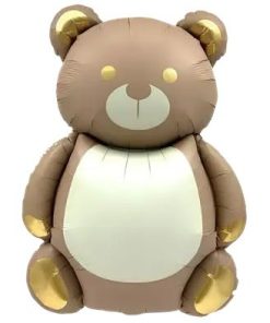 Ведмедик сатин коричневий - з золотом