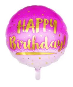 kzsm_en0066 "Happy Birthday"  рожева з золотом